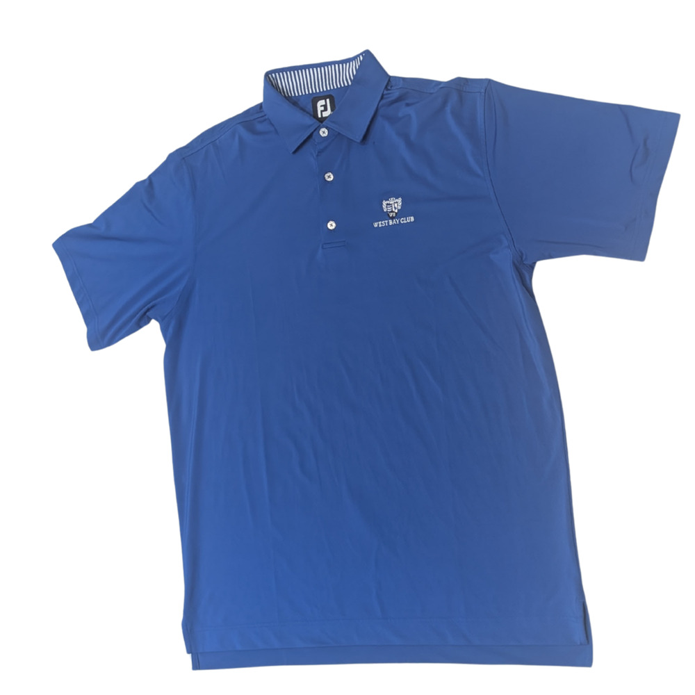 FootJoy FJ Men's XL Blue West Bay Club Golf Polo Shirt Performance Stretch